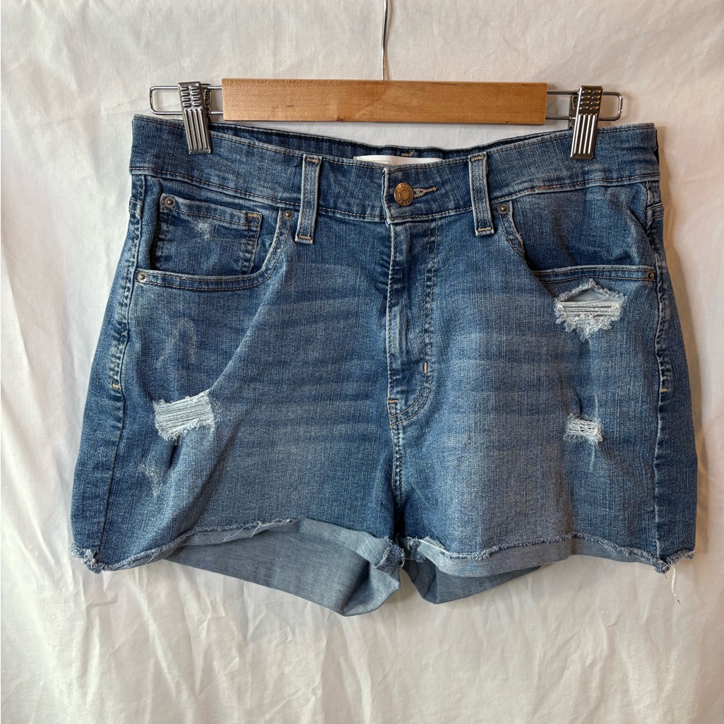 Signature By Levi Strauss Blue High Rise Shorts Size 12